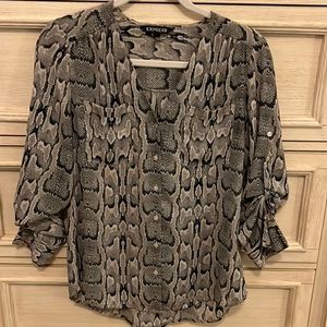 Express snakeskin print portifino blouse